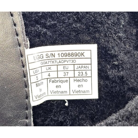 UGG Women's Black Leather Waterproof Adirondack Lace Up Boot Size 5 2948 - Picture 6 of 16